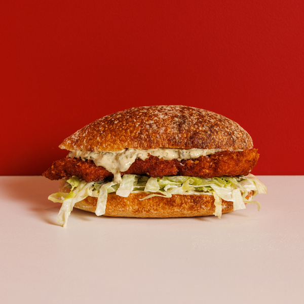 Chicken schnitzel, white cabbage, Swiss cheese with our golf sauce on a Humble ciabatta.