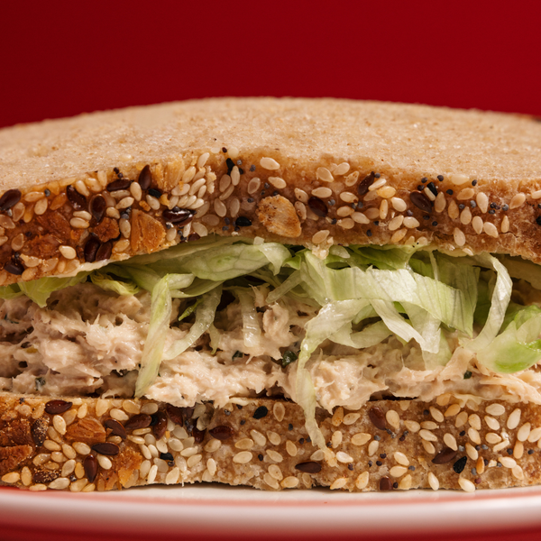 Tuna mixed with creamy mayo, iceberg lettuce all on our Humble wholemeal