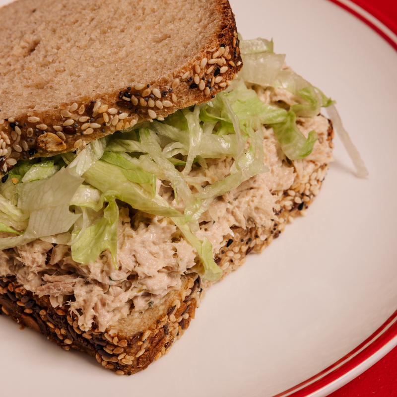 Tuna mixed with creamy mayo, iceberg lettuce all on our Humble wholemeal