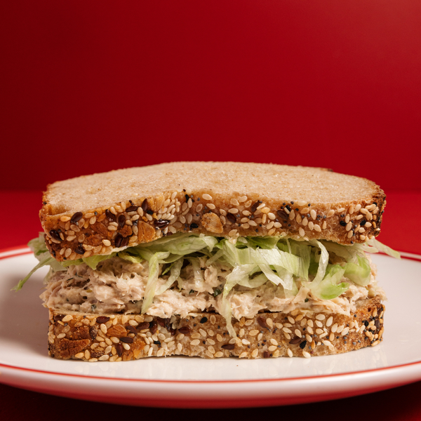 Tuna mixed with creamy mayo, iceberg lettuce all on our Humble wholemeal