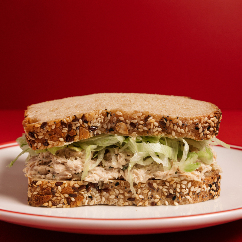 Tuna mixed with creamy mayo, iceberg lettuce all on our Humble wholemeal
